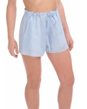 New Commando Cotton Voile Pajama Shorts in Blue Size large L