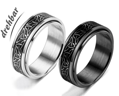 EDELSTAHL *** Wikinger Spinning- Ring Antistress  Triquetra keltisch