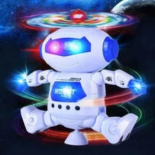Kids Music Robot Toys Rotating Dance with LED Light Electronic Walking Interacti