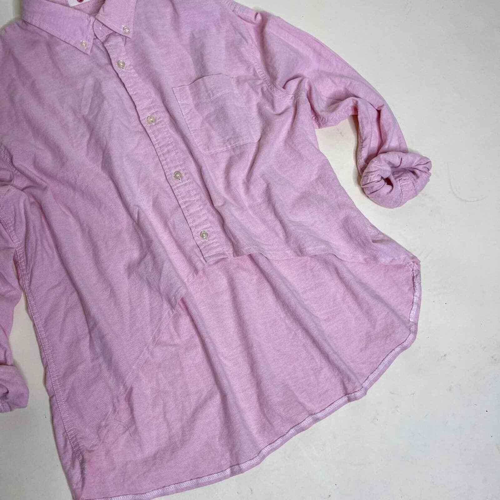 Ark Reworks Pink Button Down Cropped Oversized Sh… - image 4