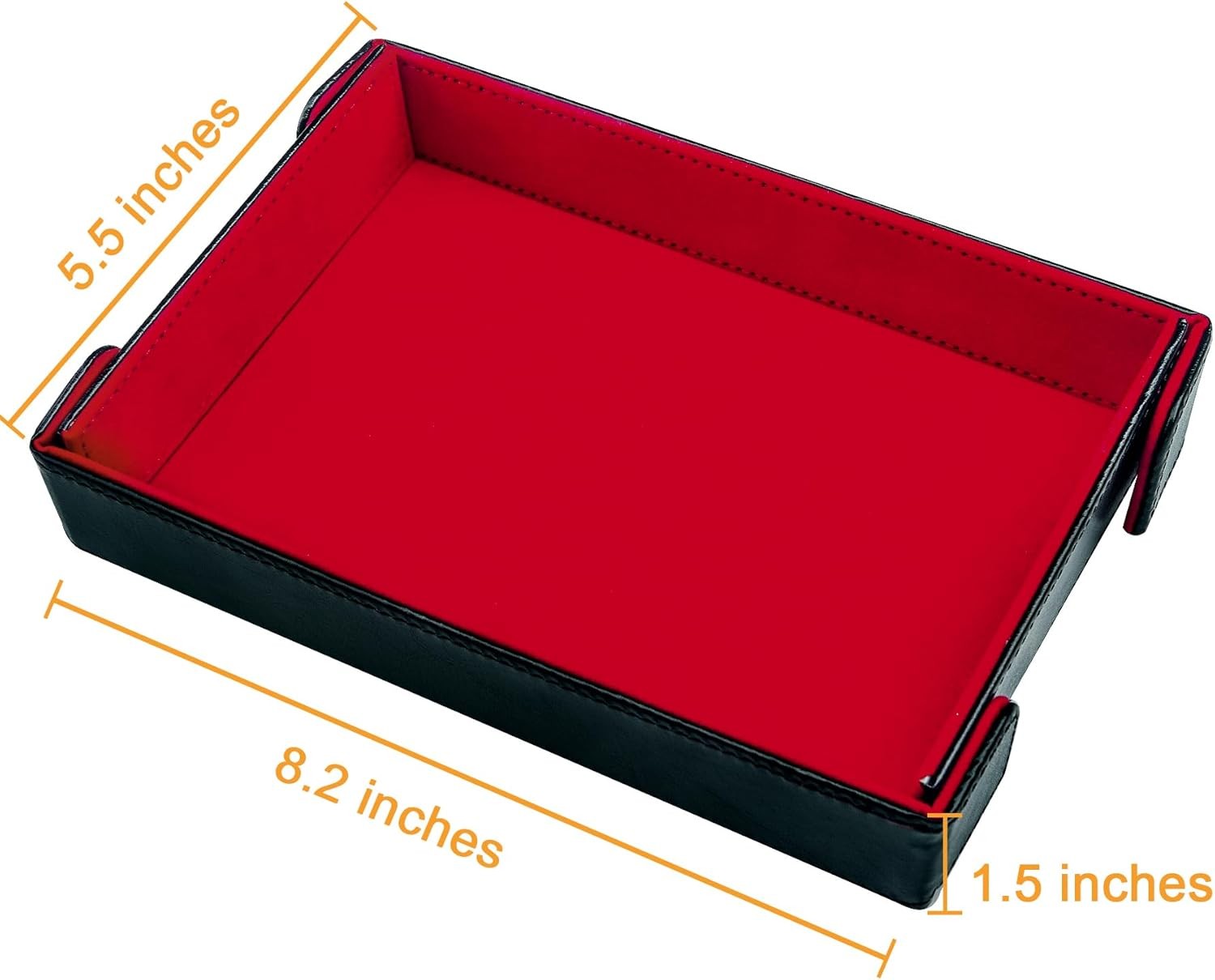 SIQUK 2 Pieces Magnetic Dice Tray Rectangle Folding Black and Red 