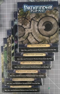 Pathfinder Flip-Mat - Bundle, Dungeon Theme,  6 Mats - 24 x30  Mats NEW & SEALED