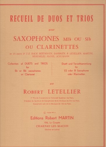 Recueil de duos et trios saxophones ou clarinettes pour jouer en famille à la maison