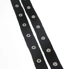 Snap Button Tape Ribbon Fasteners Buckles Trim for DIY Sewing Crafts (Black, 5 Y