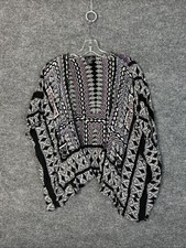 Angie Womens Bohemian Open Front Kimono Blouse Top Size Medium Short Sleeve