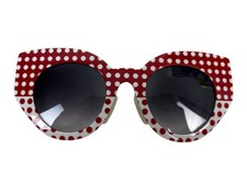 Occhiali da sole donna Swatch montatura occhi solo scatto rosso bianco pois made in Slovenia