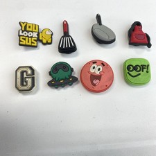 Shoe Charms Lot Of 8 For Crocs Patrick You Look Sus G Alien Spatula Frying Pan