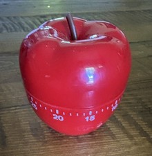 Vintage Red Apple Kitchen Timer Retro Novelty...