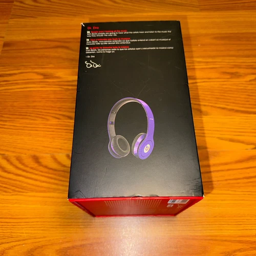 Beats By Dr. Dre Solo HD Wired On-Ear Purple Headband Headphones w/box No Wire - Picture 2 of 14