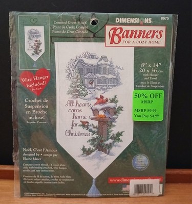 Dimensions Banner  Counted Cross Stitch Noel, C'est I'Amour Elaine Maier 8675 