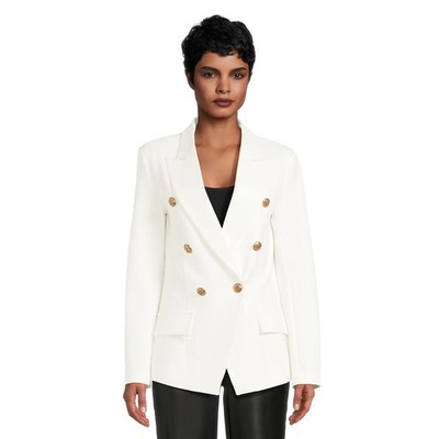 Attitude Unknown Women s Size L White Ponte Blazer --U4--