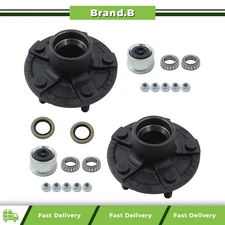 2 Sets For 2000 lbs Axle 1-1/16" Bearings 5 Lug Idler 5 on 4.5" Trailer Hub Kits