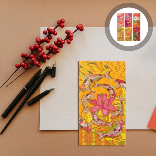 6 Pcs Origami Paper Japan Chinese Red Envelopes New Year Money Pockets - Afbeelding 4 van 12