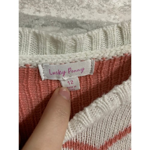Lucky Penny Kids Girl's Cute Heart Pullover Sweater Size 12 Knit Cozy - Picture 4 of 7