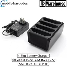   4-Slot Battery Charger for Zebra TC75 TC77 TC70 TC72 SAC-TC7X-4BTYC1 Scanner  