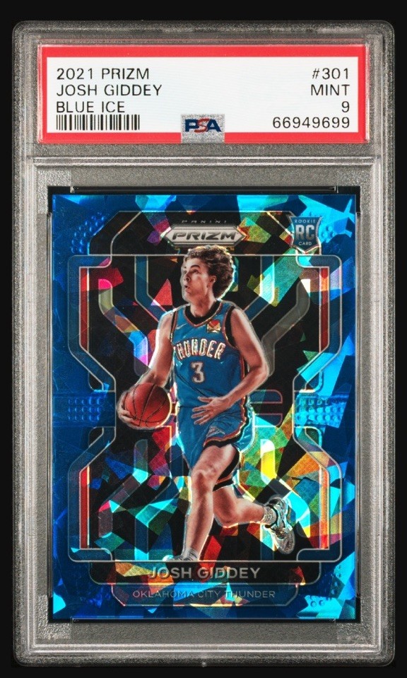 2021 PANINI PRIZM #301 JOSH GIDDEY BLUE ICE /125 ROOKIE PSA 9