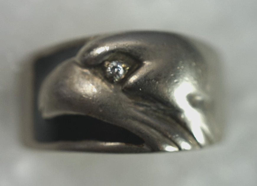 SOLID STERLING MASCULINE STYLE RING / EAGLE PROFI… - image 4