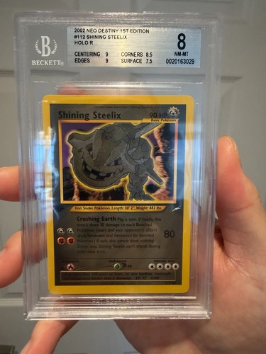 Pokemon Shining Steelix 1st Edition Neo Destiny BGS 8 NM - Mint