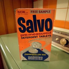 Vintage SALVO Laundry Detergent Soap Tablets Partially Used MOVIE PROP
