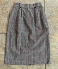 Vintage Requirements Women  s 6 Multicolor Glen Plaid Skirt Straight Pencil USA