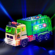 Toy Garbage Truck with 4D Lights  Sounds for Boys, Toddlers, Kids 3 - Trash Tr