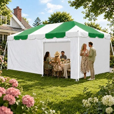 Commercial Frame Tent w Sidewalls 10x20 Green Canopy Waterproof Event Party