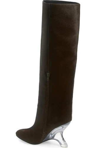 $400 - Jeffrey Campbell Modified Calf Hair Knee High Boot in Brown Size 8.5 - Picture 3 of 6