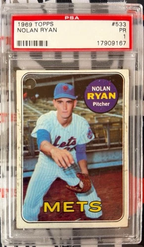 Nolan Ryan 1969 Topps PSA 1 New York Mets Baseball Card - PSA 1
