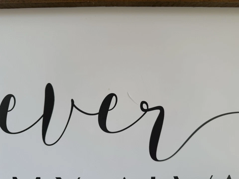 Letrero de boda rústico - Decoración de caligrafía de madera - 44′′ x 13,5′′ Foto 4 de 4