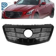 Honeycomb Front Bumper Grille Grill Assembly Gloss Black For Cadillac CTS 14-15