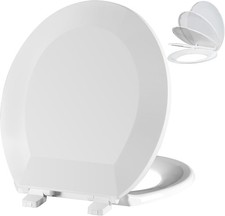 Toilet Seat Slow Close Hinges Ergonomic Design W/ Grip-Tight Bumpers Easy-Clean