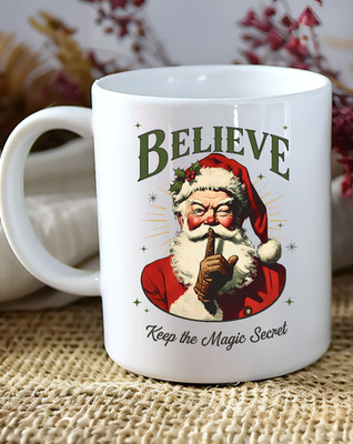 Personalisierte Nachricht Weihnachtstasse Festlich Kaffee Tee, Geschenkbox Believe, Magic
