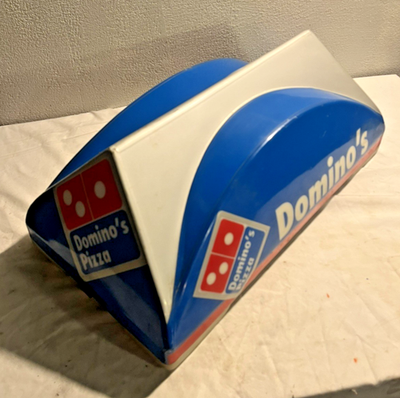 アメリカ雑貨　Domimo's pizza 車載看板 RARE Domino's Pizza Advertisement Delivery Car Magnetic Topper Lit