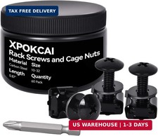 60-Pack 10/32 Set Rack Screws with Nylon Washersand and Cage Nuts for Server Rac
