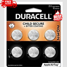 Duracell CR2032 3V Lithium Coin Cell Battery 6 Pack DL2032 2032 Button Battery