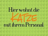 Holzschild 30X40 Cm Hier Wohnt Katze Mit Personal Deko Geschenk Holz Schild