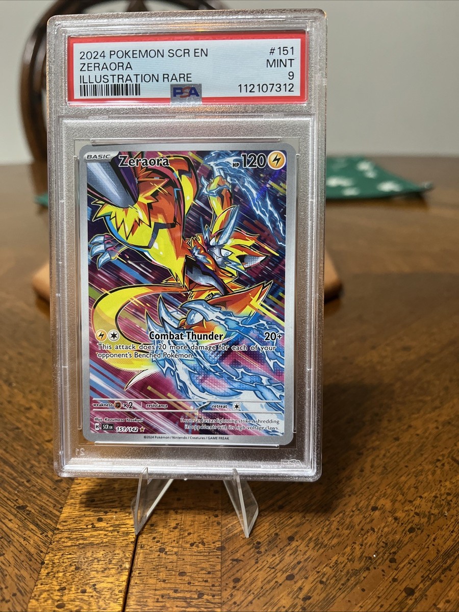 pokemon cards most valuable 2024 2024 Pokemon Stellar Crown Zeraora #151 Illustration Rare 151/142 PSA 9  Mint