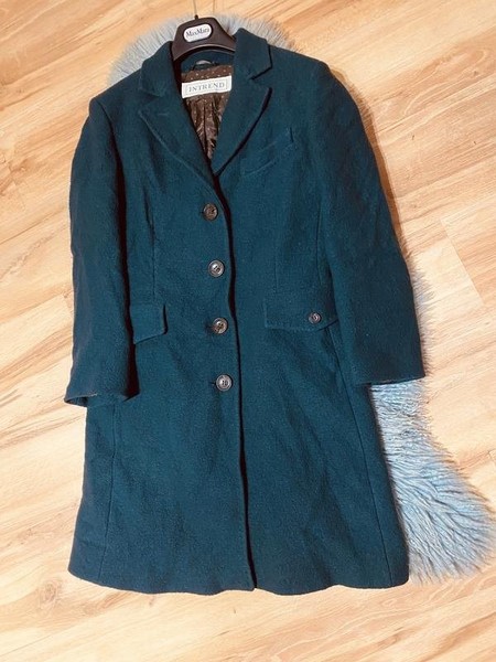 Women Weekend Max Mara Coat Green Wool 36