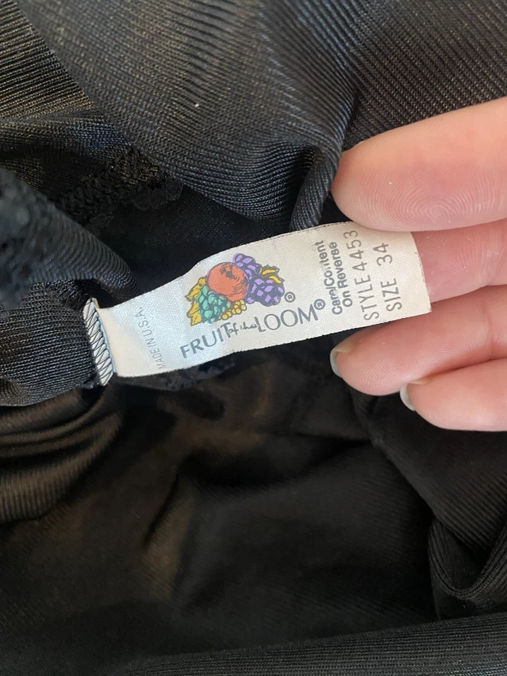 Camiseta sin mangas vintage Fruit of the Loom negra camisola mujer talla 34 Foto 4 de 4