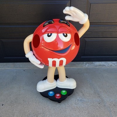 Vintage M&M Red Candy Character Life Size Store Display On Wheels Rare