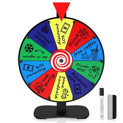 14 Inch Spinning Wheel for Prizes, 10 Slots Color Prize Wheel, Heavy Duty Tab...
