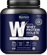 Biochem 100% Whey Protein Isolate - Grass Fed Natural 1.5 lbs (699 grams)