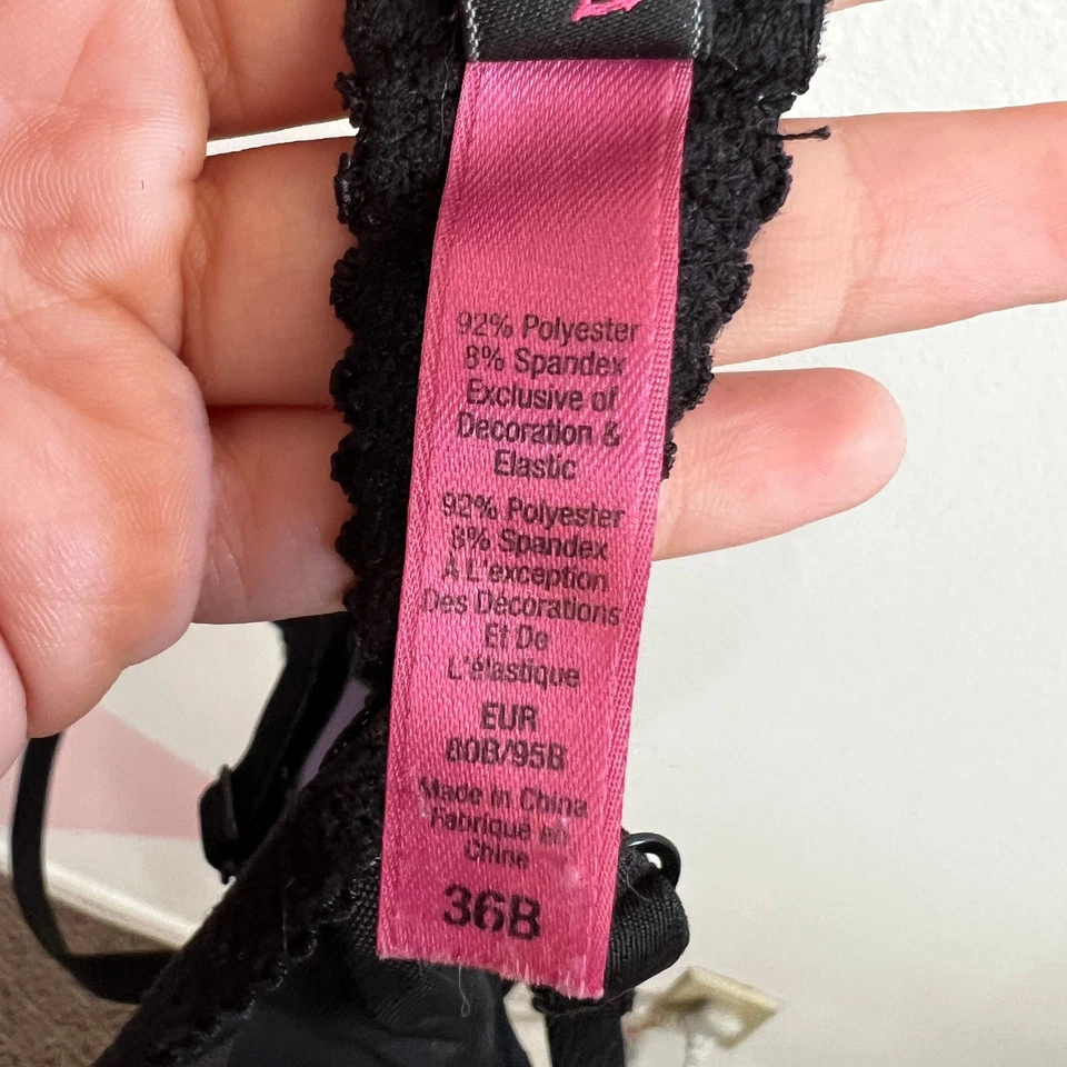 Betsey Johnson Black Butterfly Bra 36B Y2K 2000s Lingerie Mall Goth Emo - Image 4 of 4