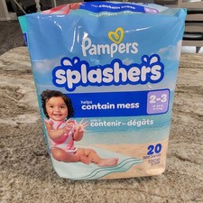 Pampers Splashers Swim Diapers Size 2-3 13-24 Lbs 20ct Disposable Pool Beach