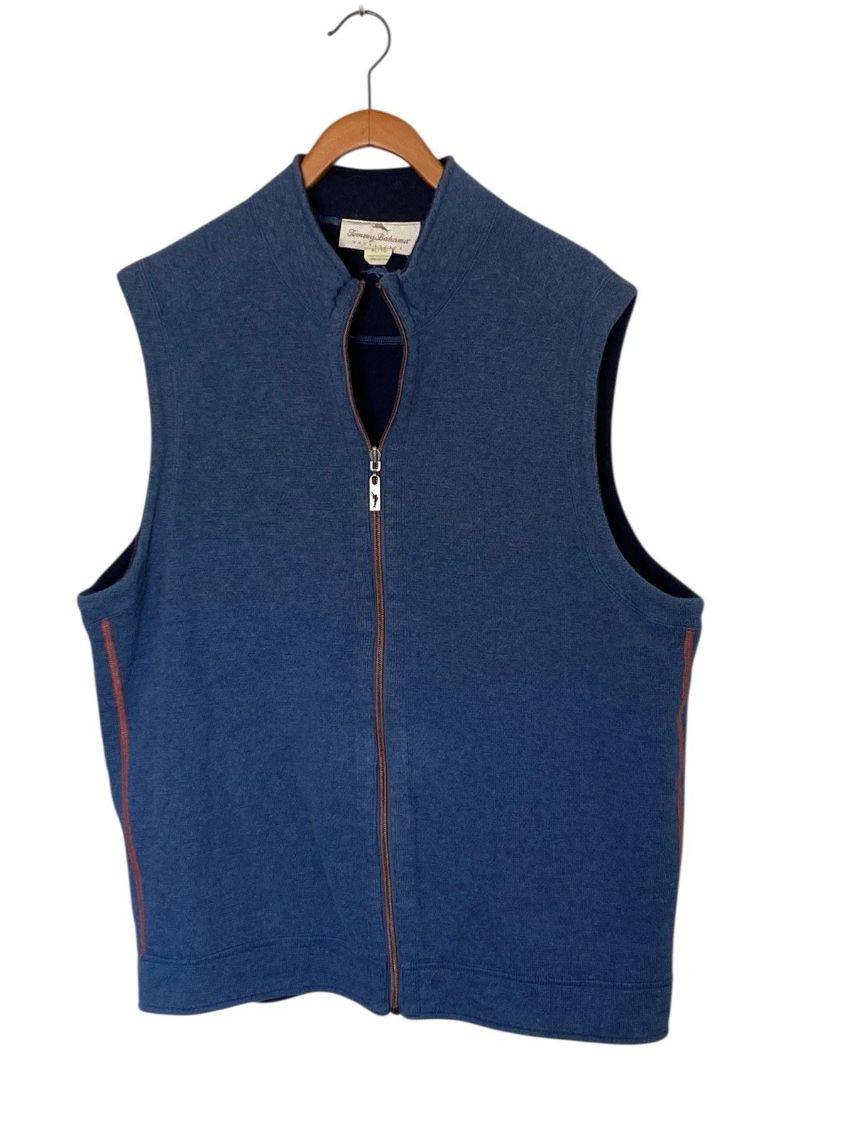 Tommy Bahama Full Zip Vest Men’s XL Blue Lightweight Casual Golf