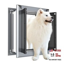 Smoky Gray Aluminum Frame Dog Door for Wall - Heavy Duty Large Dog Door