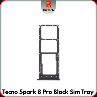 Für Tecno Spark 8 Pro Ersatz Sim Tray Halter Slot (schwarz) - UK Verkäufer