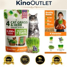 Grown in the USA 3200 Indoor Cat Grass Seeds for Digestion Hairball Relief