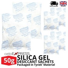 TYVEK® 50g Silica Gel Desiccant Packs - Moisture Absorber Bags Sachets UK Seller