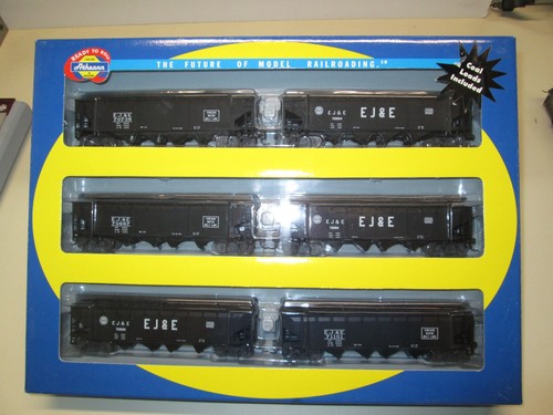 HO Athearn 91167 Elgin Joliet & Eastern 40' QUAD HOPPERS 4 bahías paquete de 6 | Condition: Used
